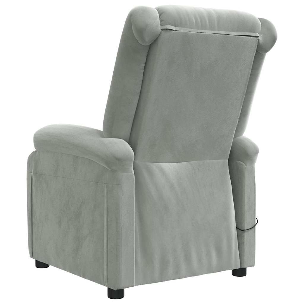 Fauteuil de massage gris clair velours - XIOS