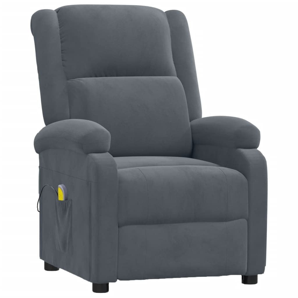 Fauteuil de massage Gris foncé velours - XIOS