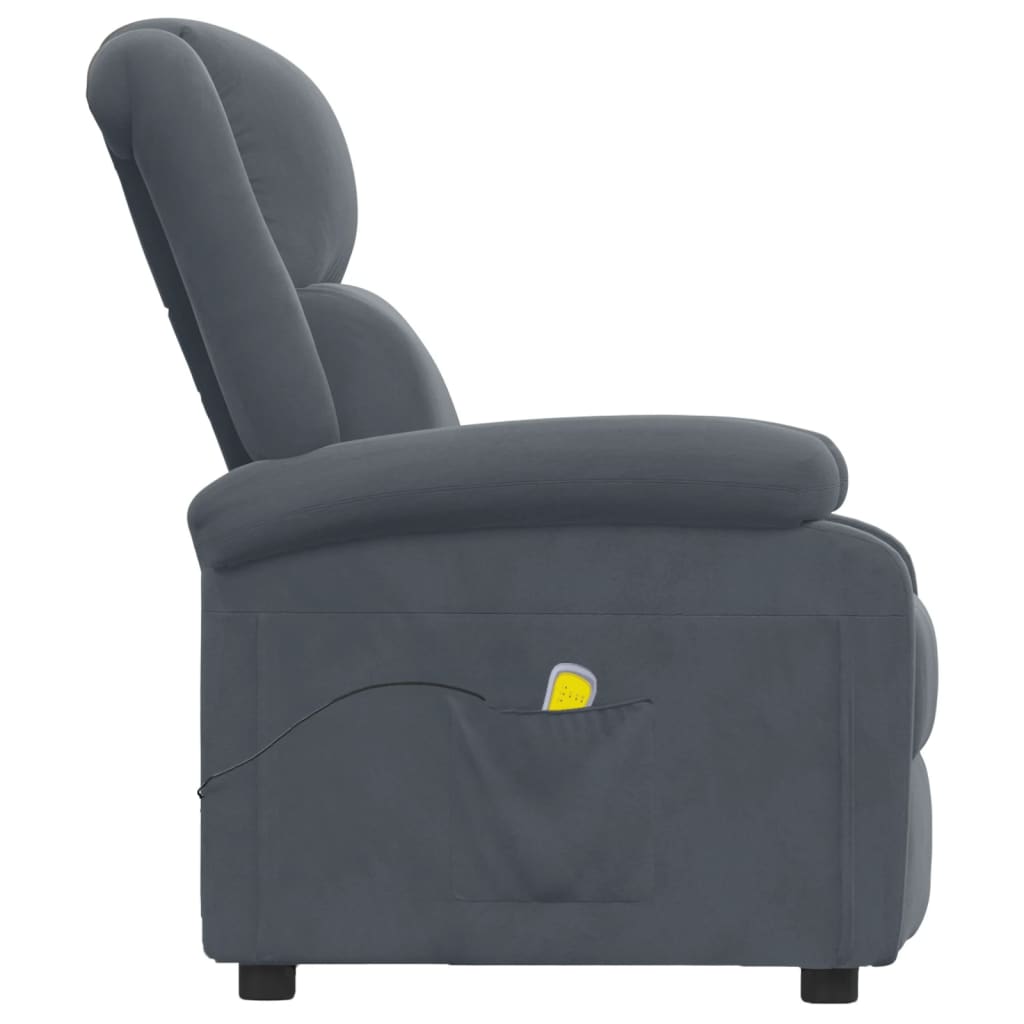 Fauteuil de massage Gris foncé velours - XIOS