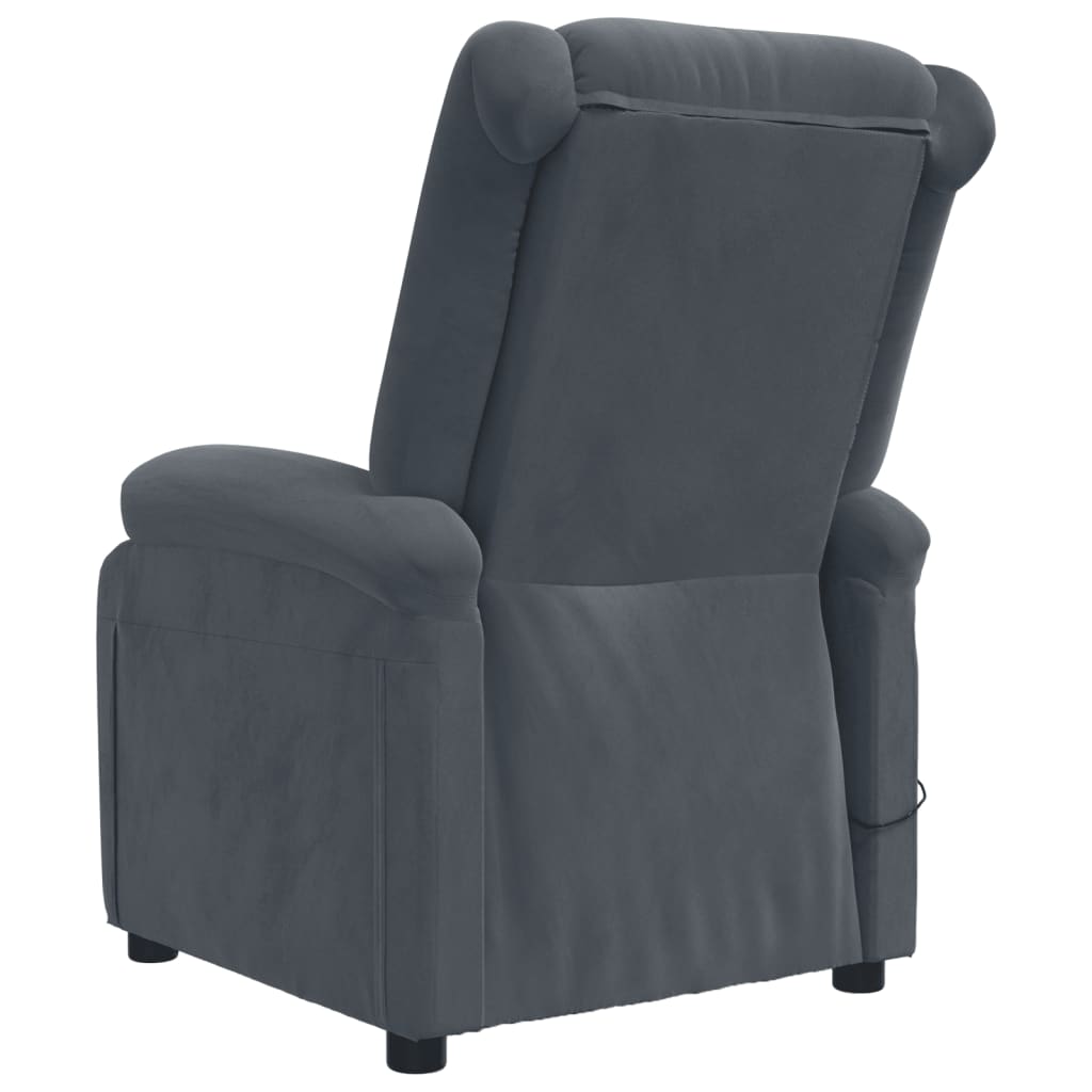 Fauteuil de massage Gris foncé velours - XIOS
