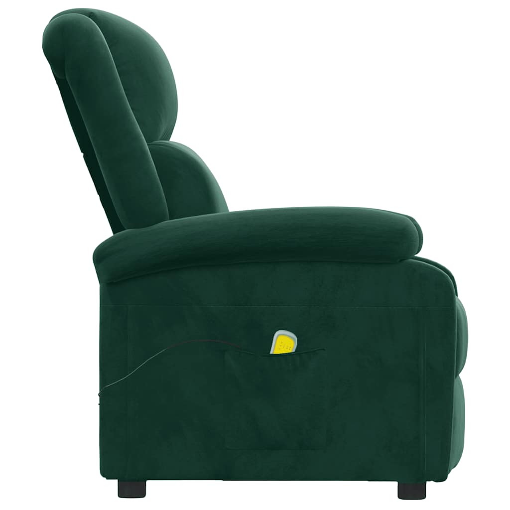 Fauteuil de massage Vert foncé velours