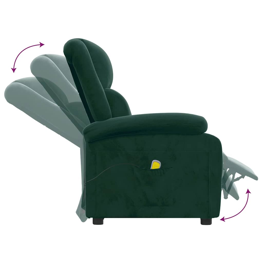 Fauteuil de massage Vert foncé velours - XIOS