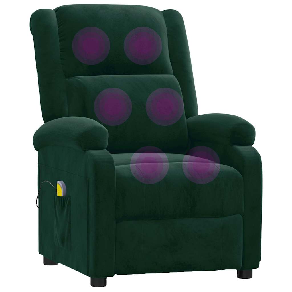 Fauteuil de massage Vert foncé velours - XIOS