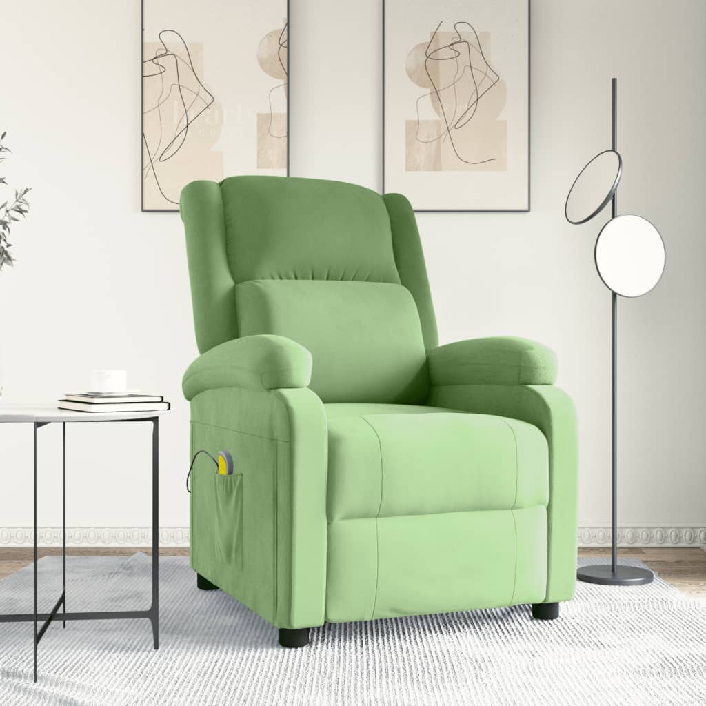 Fauteuil de massage Vert clair velours - XIOS