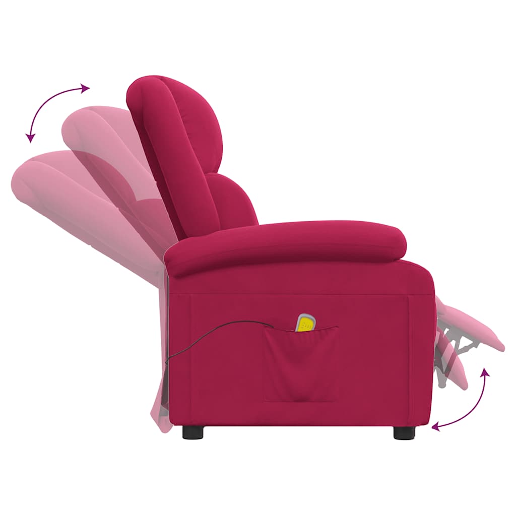 Fauteuil de massage Rouge bordeaux Velours - XIOS
