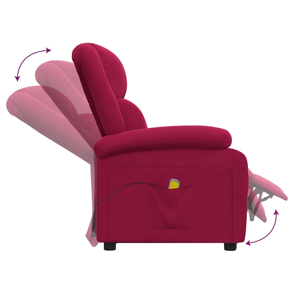 Fauteuil de massage Rouge bordeaux Velours - XIOS