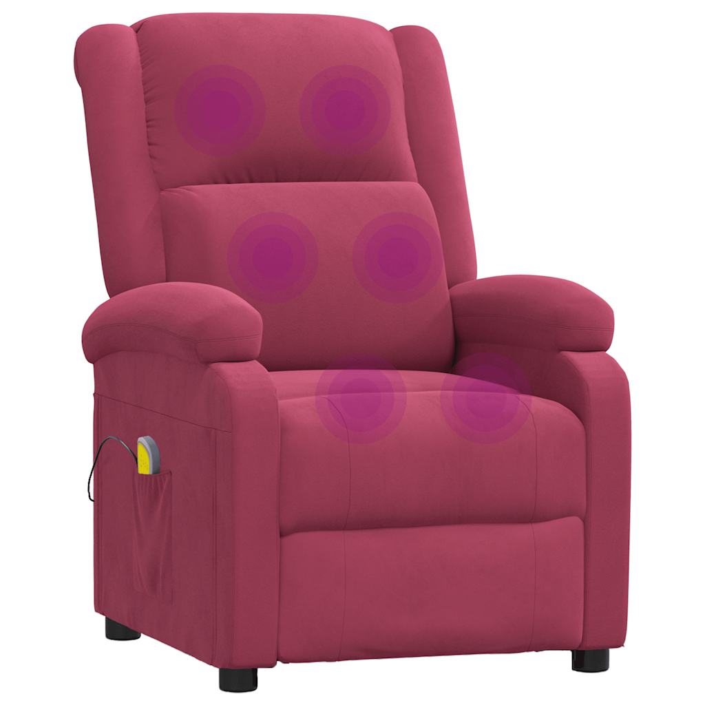 Fauteuil de massage Rouge bordeaux Velours - XIOS