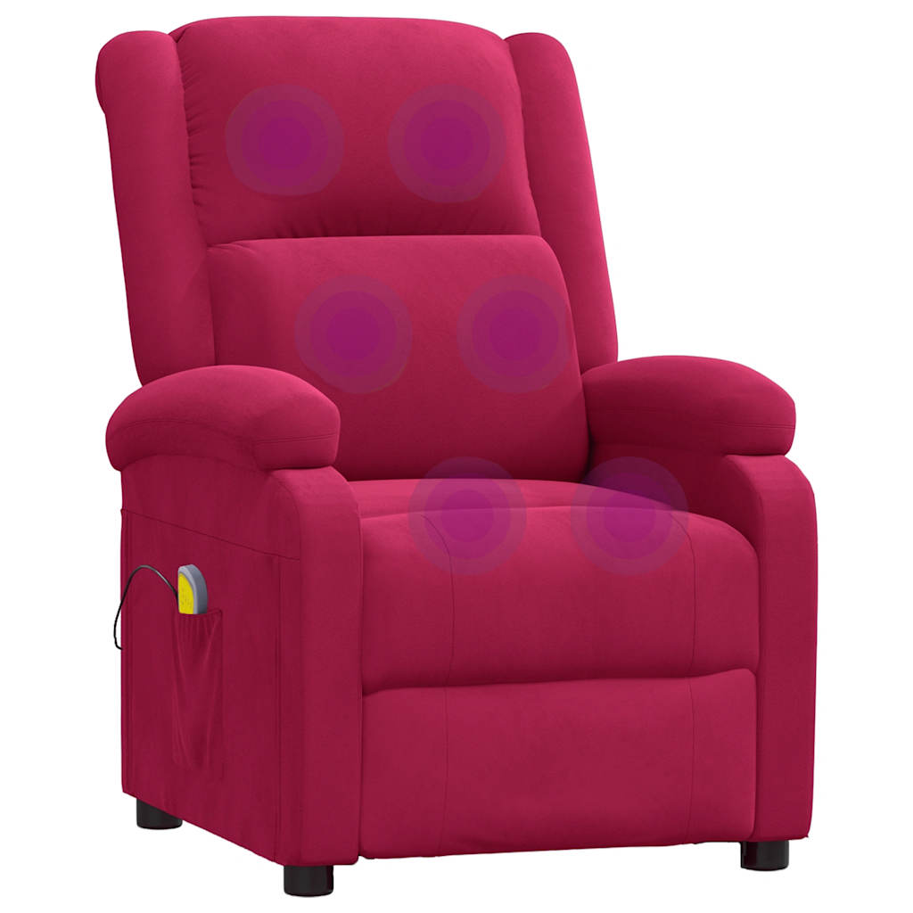Fauteuil de massage Rouge bordeaux Velours - XIOS
