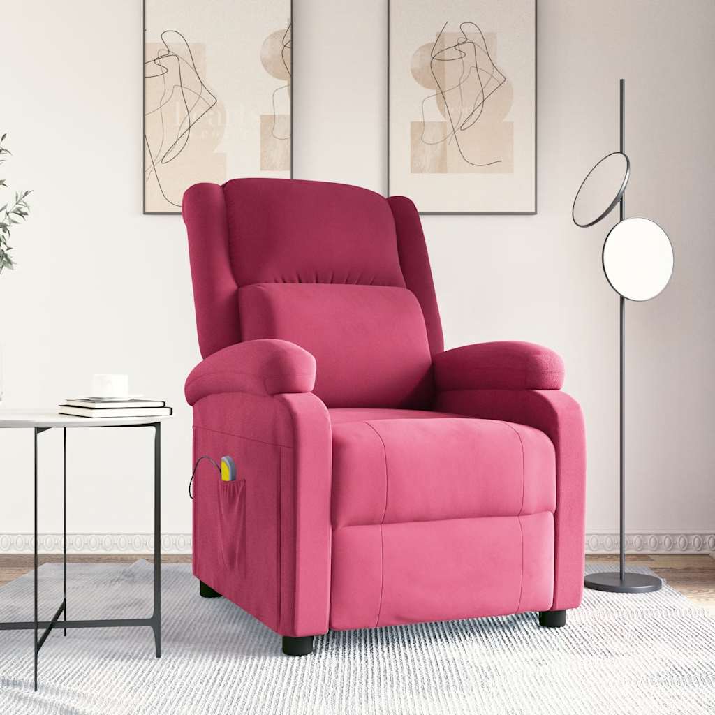 Fauteuil de massage Rouge bordeaux Velours - XIOS
