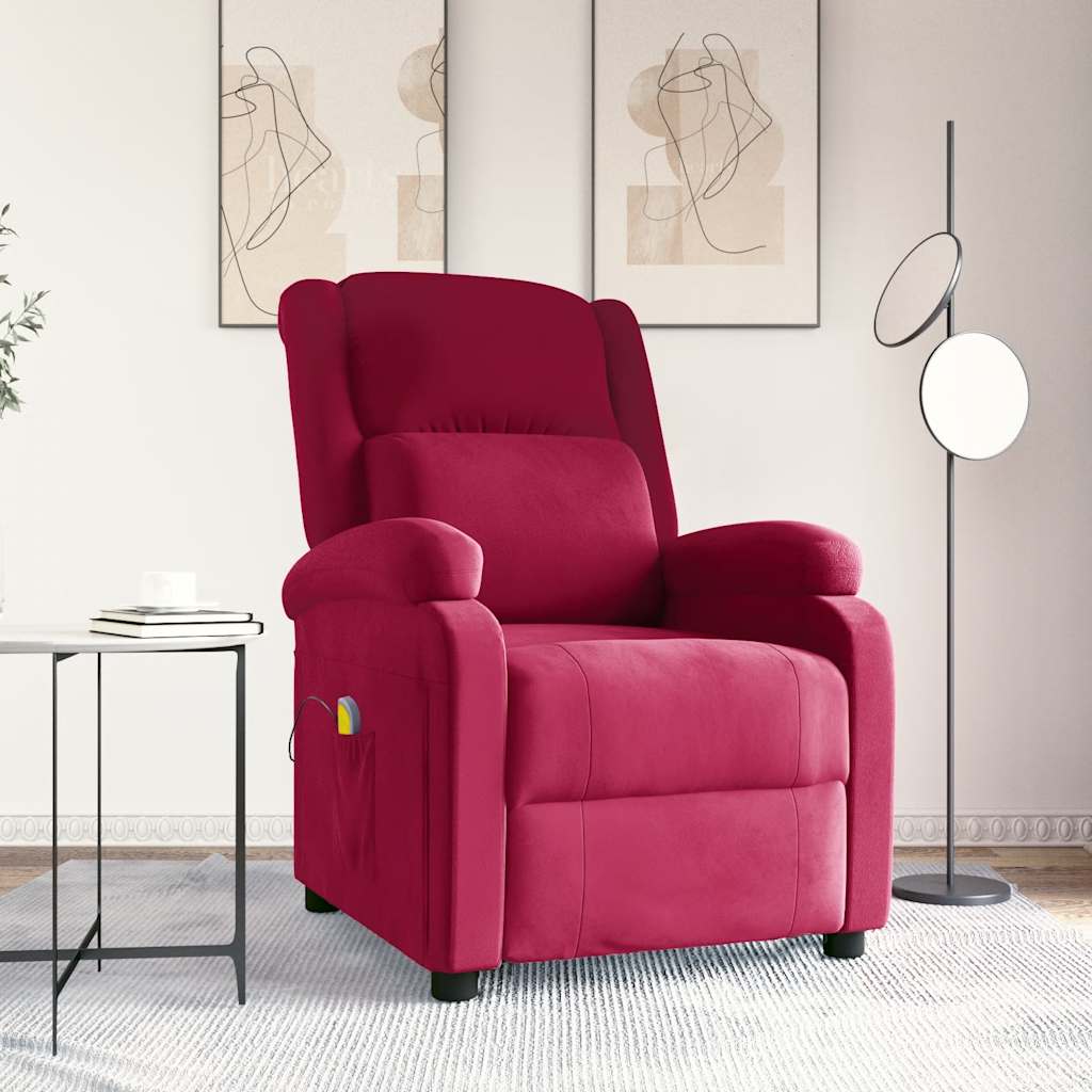 Fauteuil de massage Rouge bordeaux Velours - XIOS