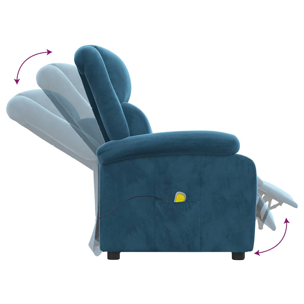 Fauteuil de massage Bleu Velours - XIOS
