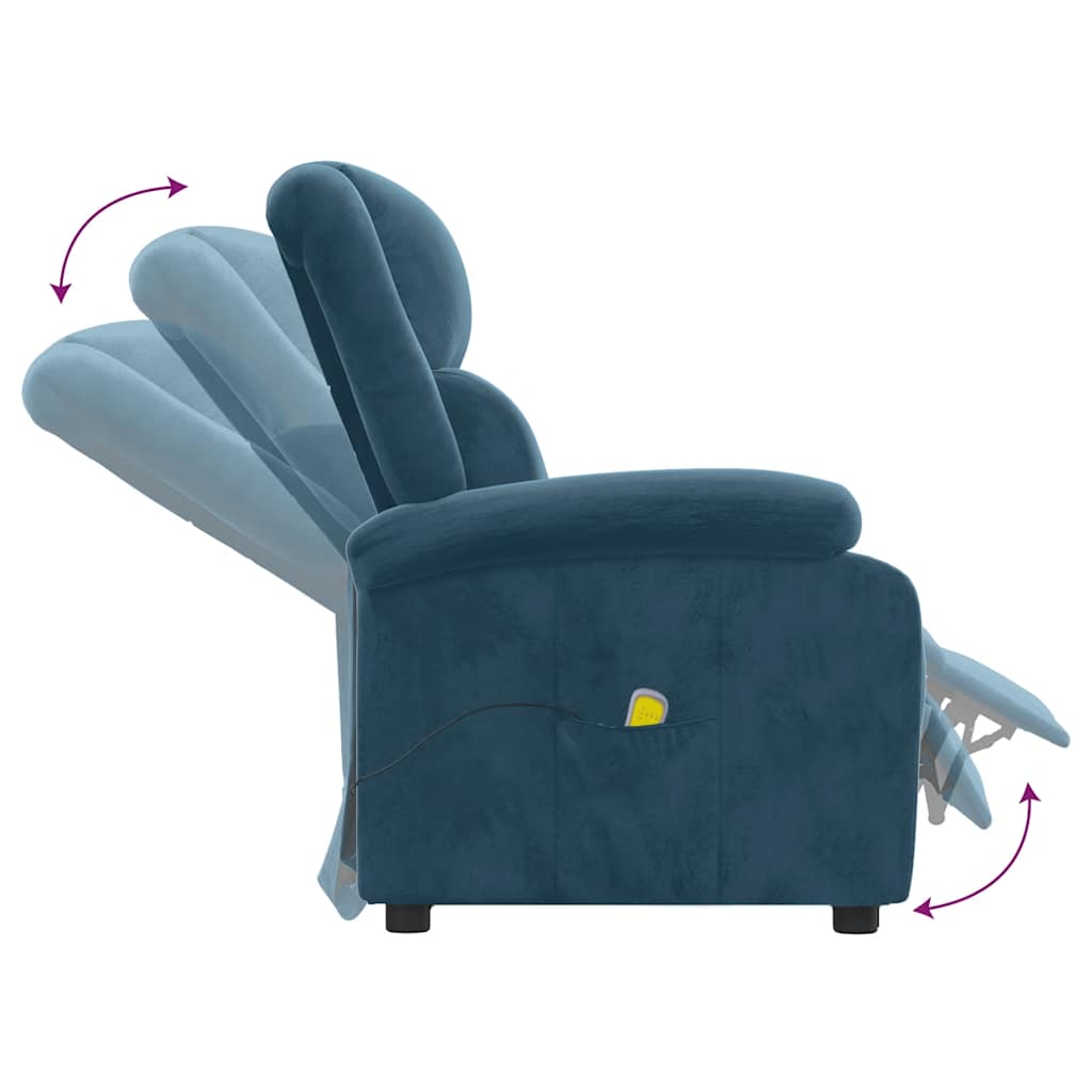 Fauteuil de massage Bleu Velours