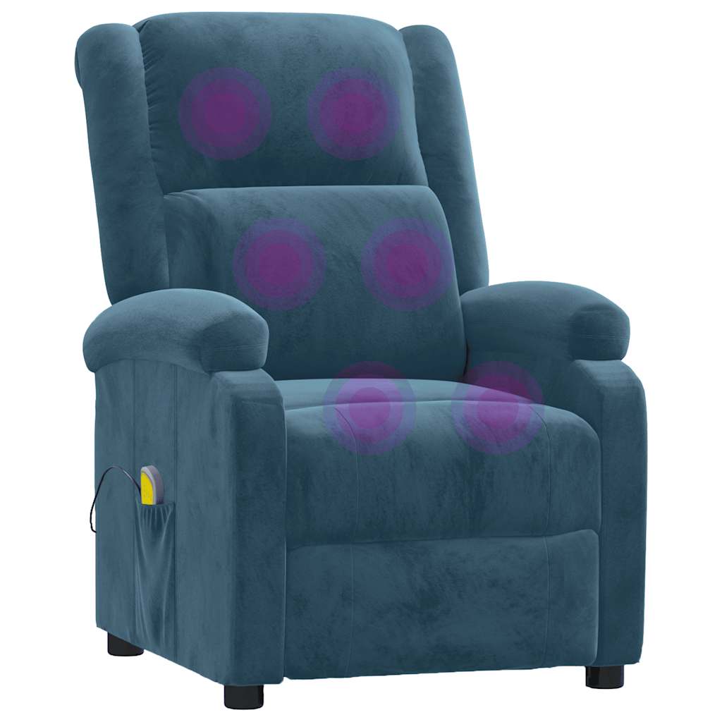 Fauteuil de massage Bleu Velours