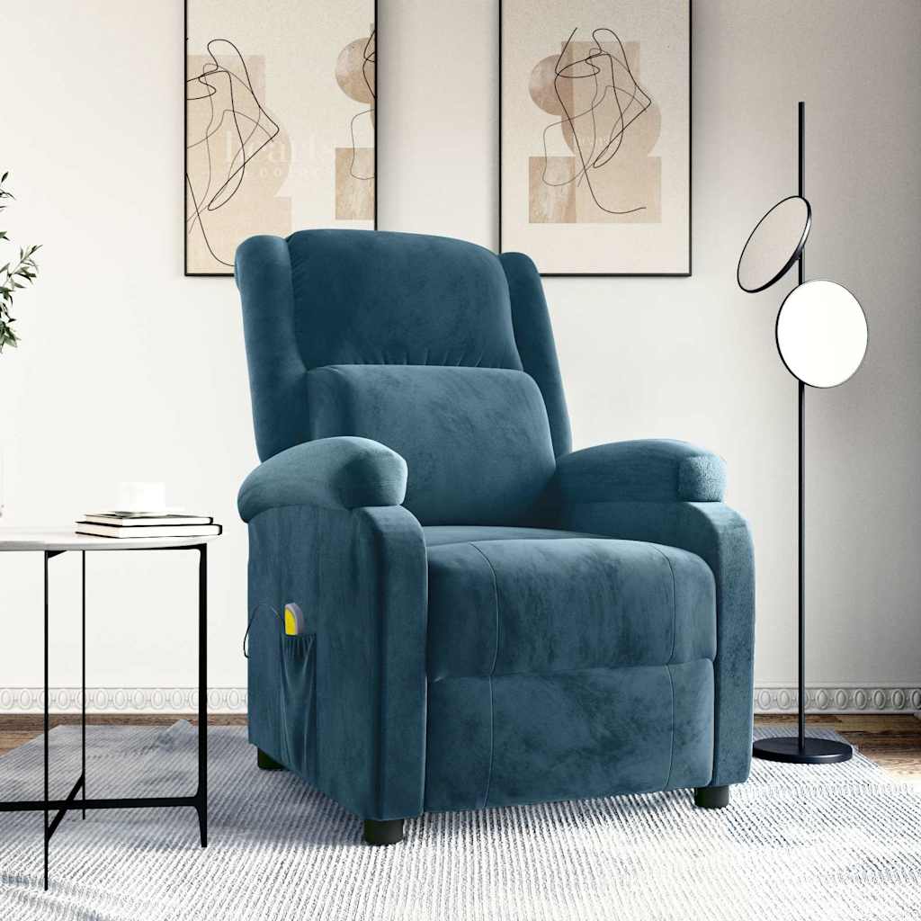 Fauteuil de massage Bleu Velours