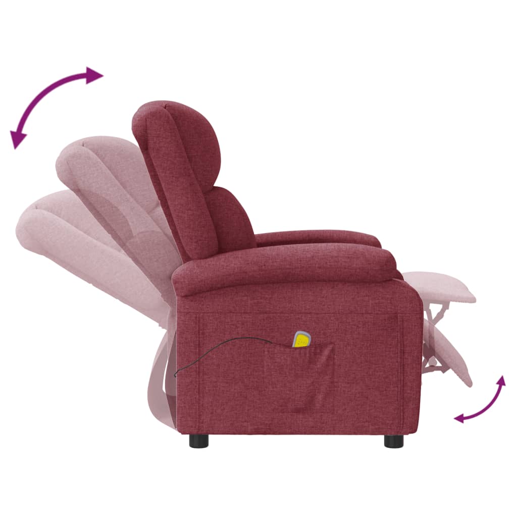 Fauteuil de massage Rouge bordeaux Tissu - XIOS