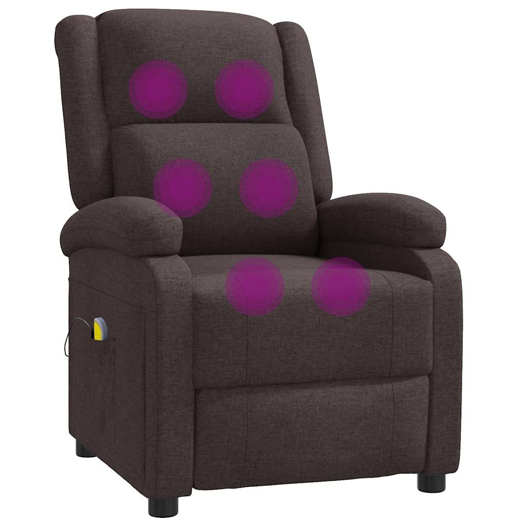 Fauteuil de massage Marron foncé Tissu