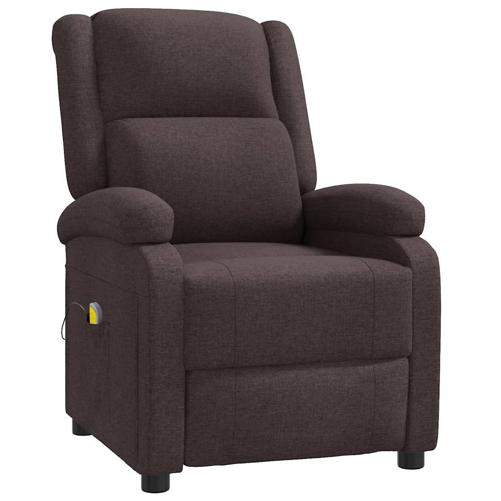 Fauteuil de massage Marron foncé Tissu