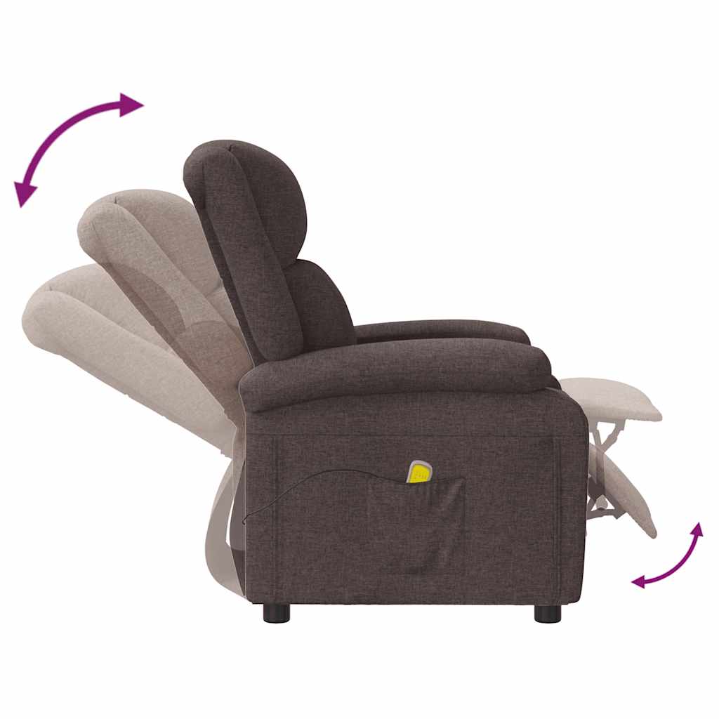 Fauteuil de massage Marron foncé Tissu