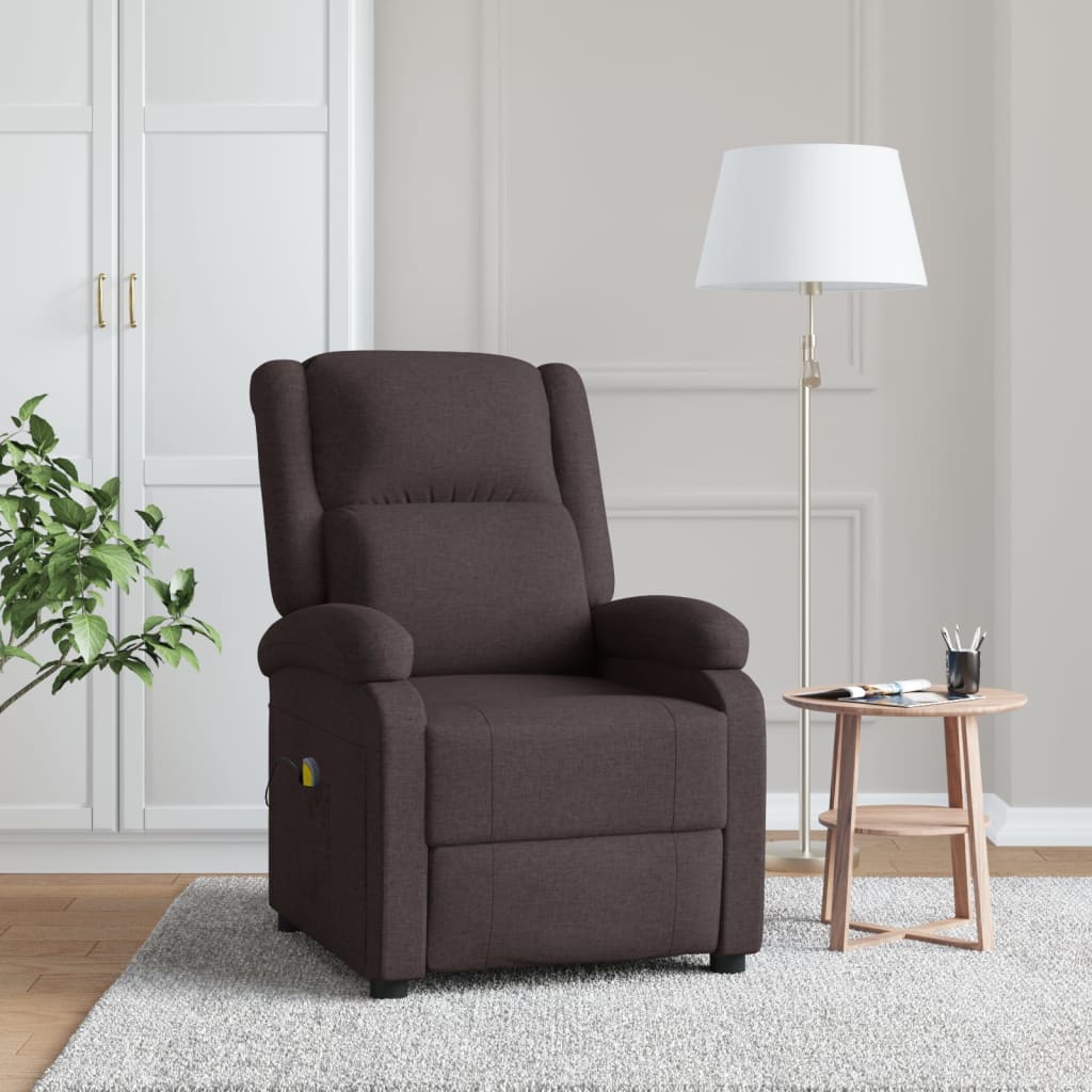 Fauteuil de massage Marron foncé Tissu - XIOS