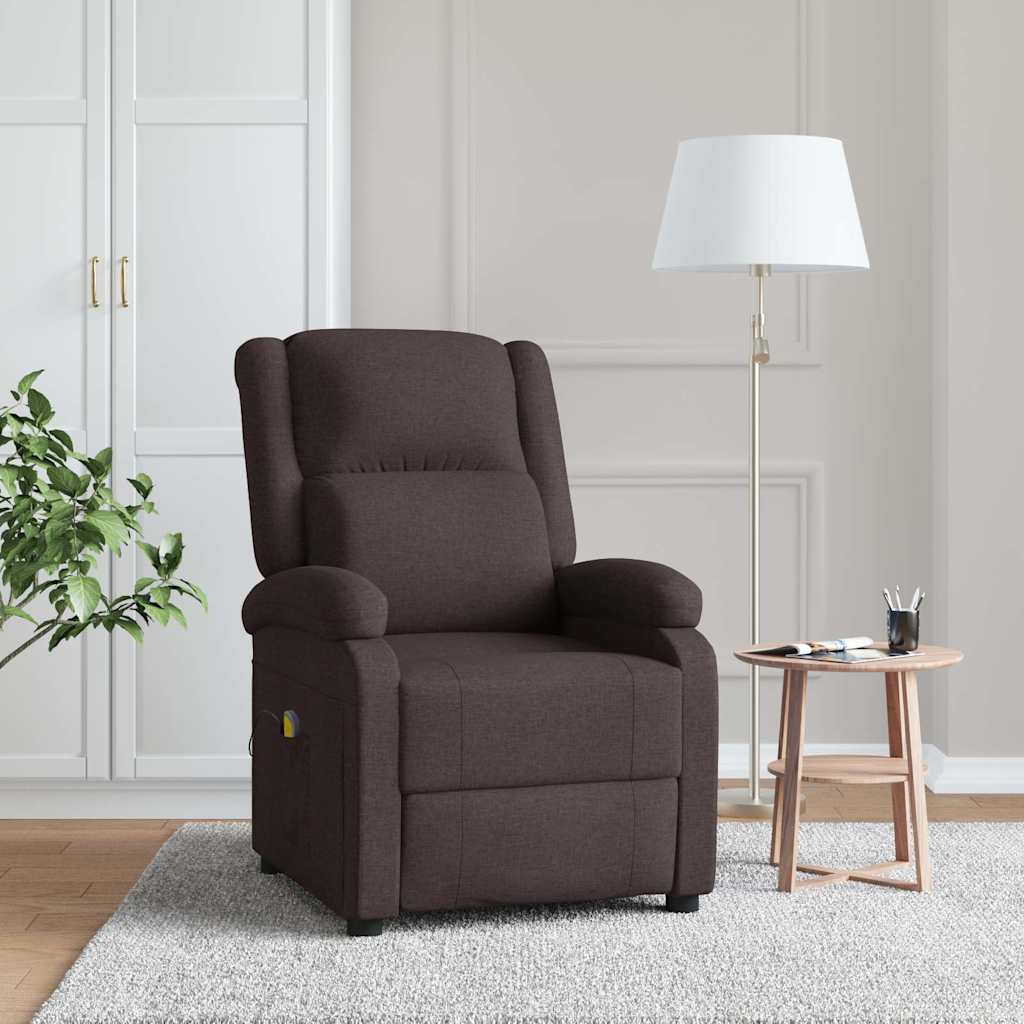 Fauteuil de massage Marron foncé Tissu