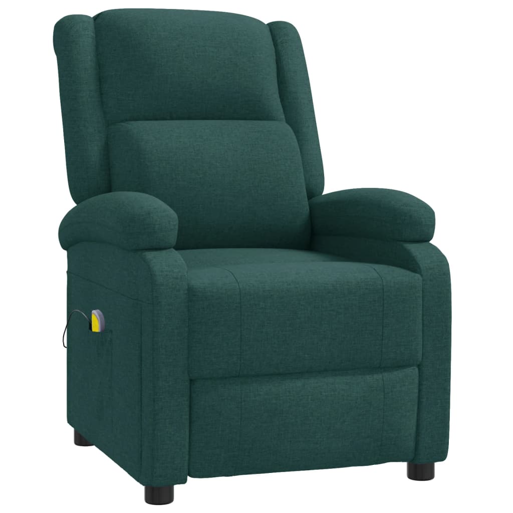 Fauteuil de massage Vert foncé Tissu