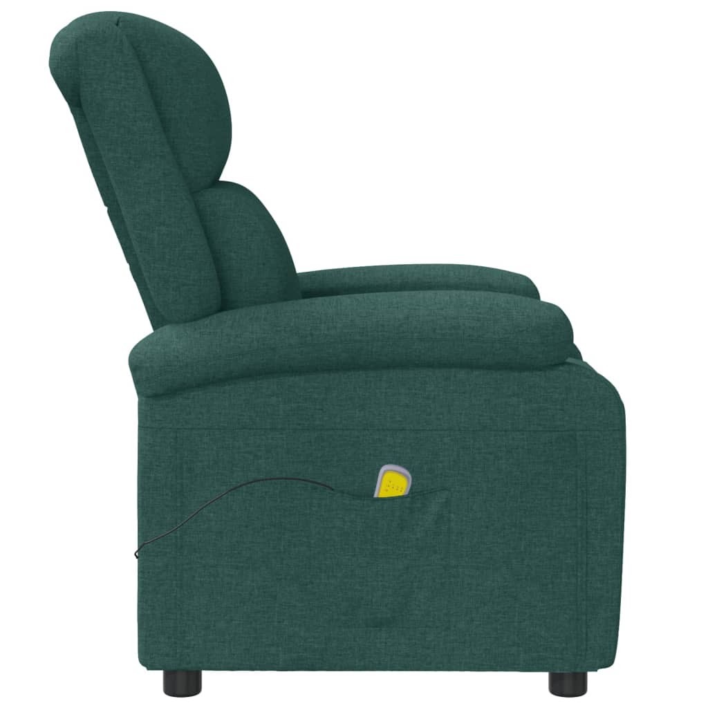 Fauteuil de massage Vert foncé Tissu