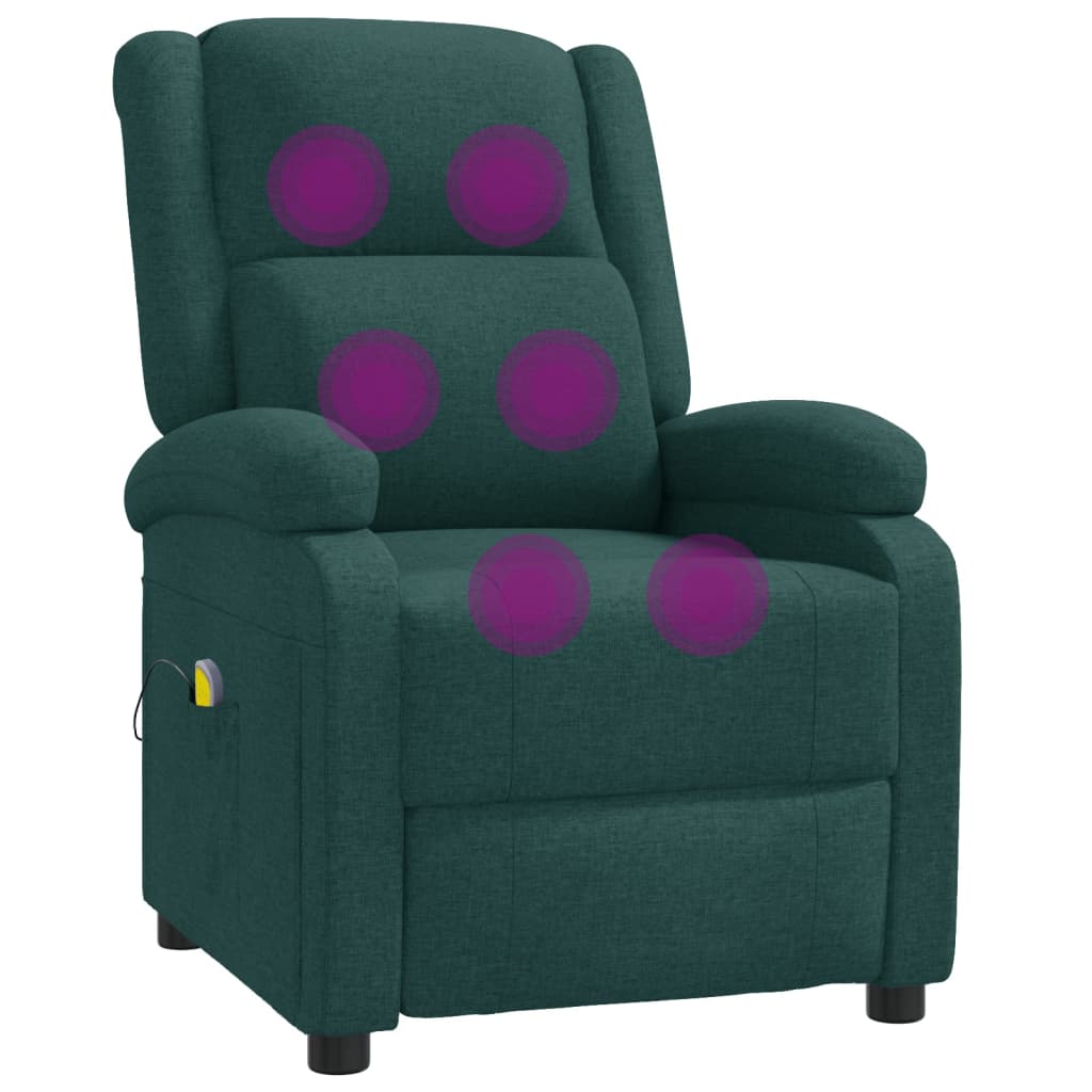 Fauteuil de massage Vert foncé Tissu