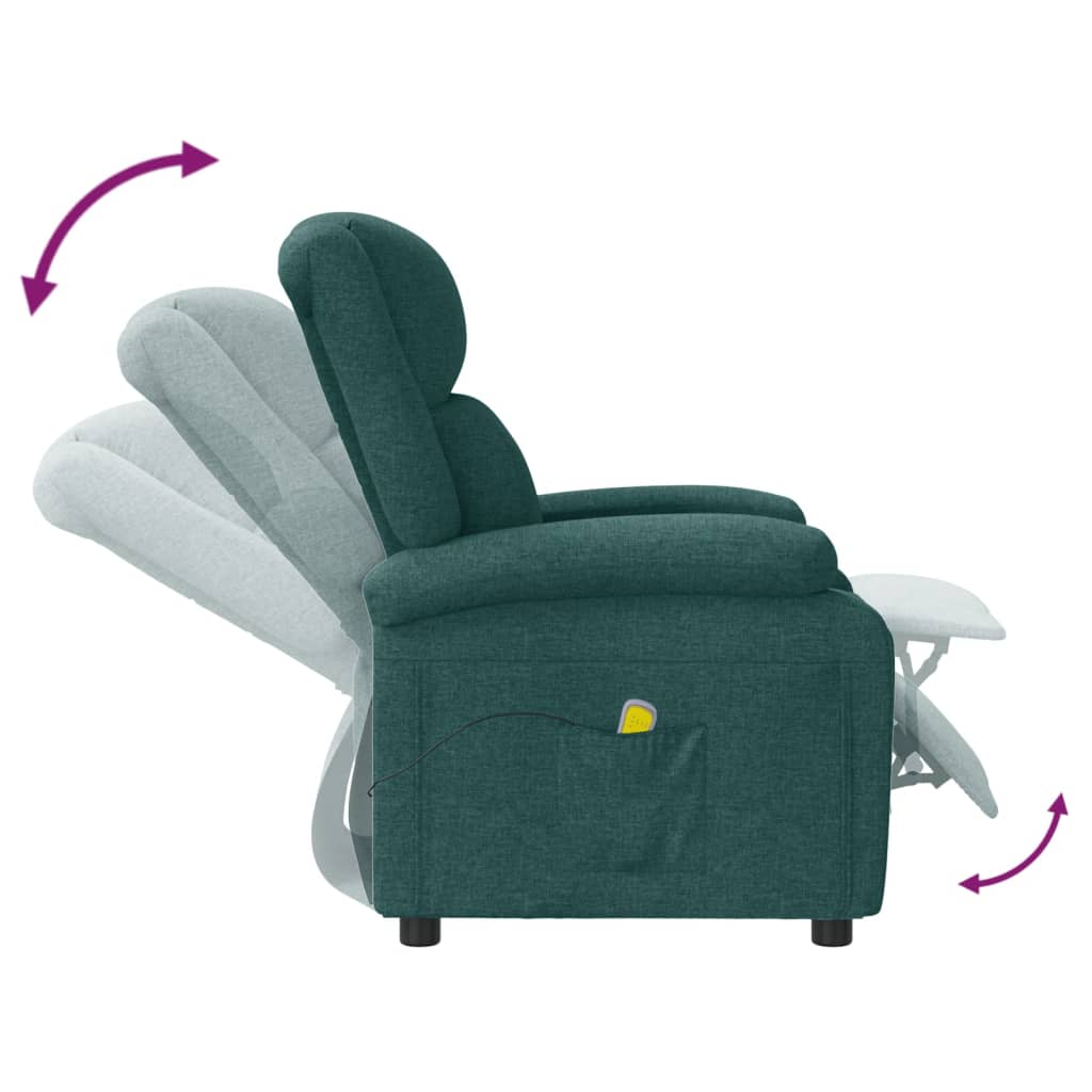 Fauteuil de massage Vert foncé Tissu