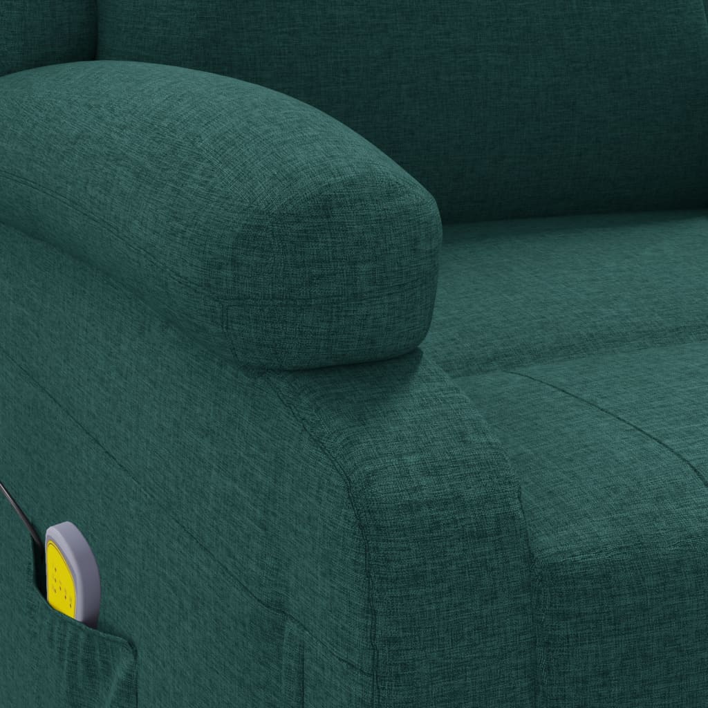 Fauteuil de massage Vert foncé Tissu