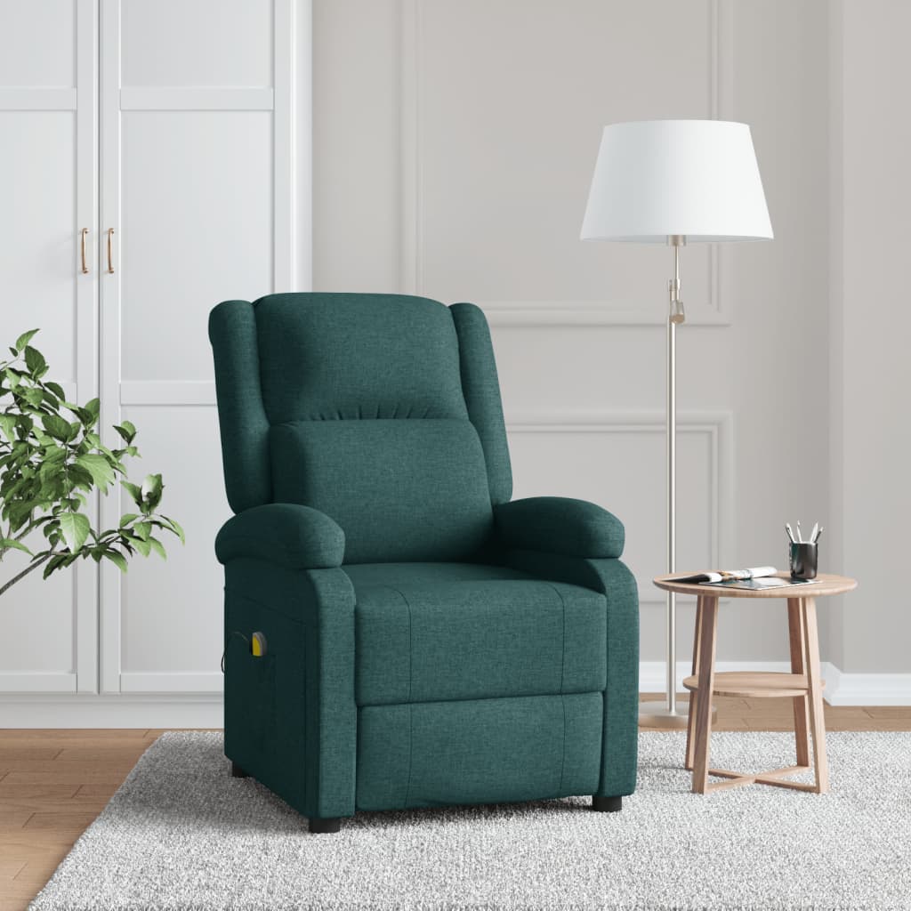 Fauteuil de massage Vert foncé Tissu