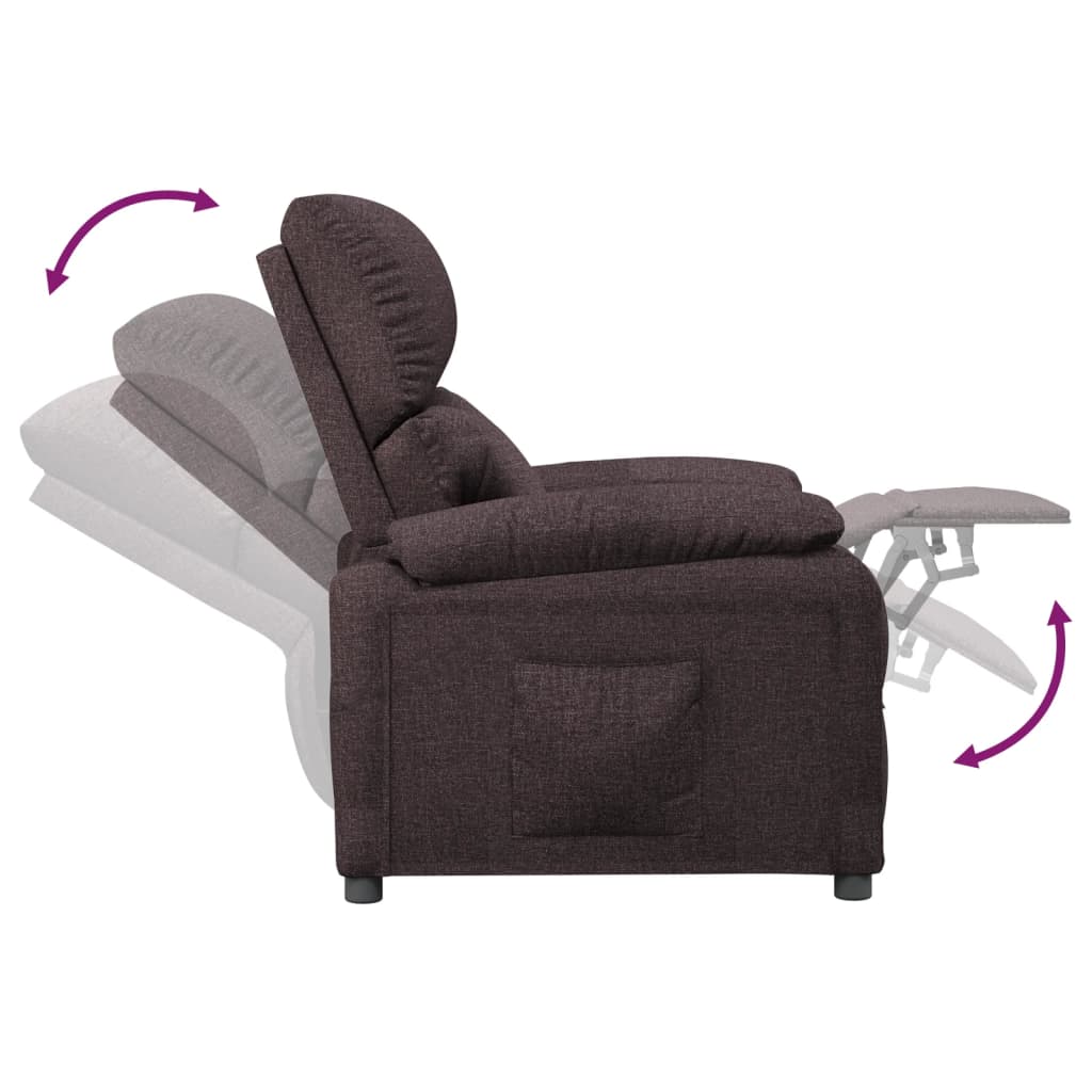 Fauteuil inclinable Marron foncé Tissu - XIOS