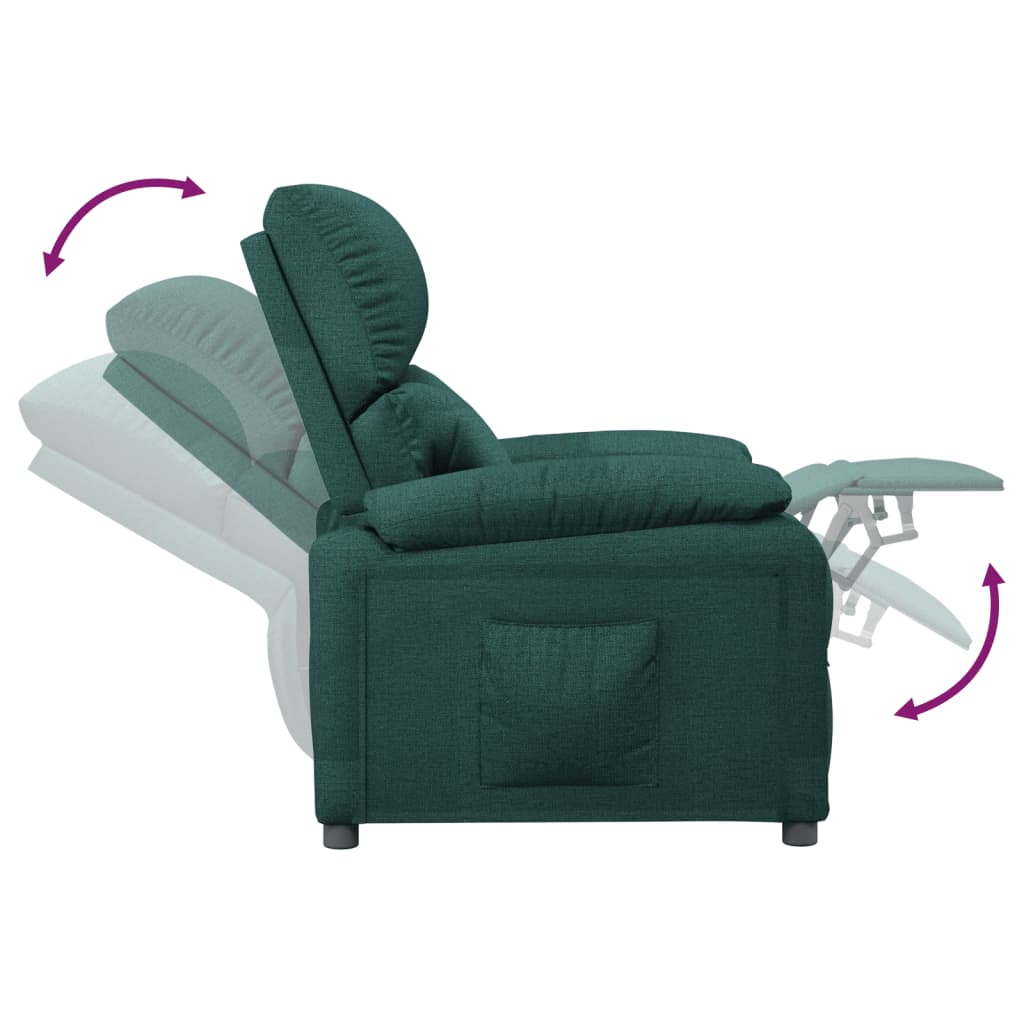Fauteuil inclinable Vert foncé Tissu - XIOS