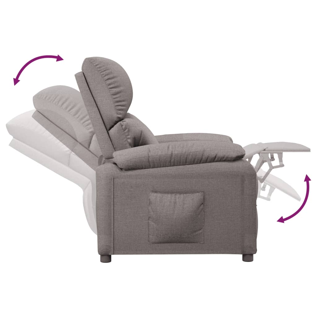 Fauteuil inclinable Taupe Tissu - XIOS