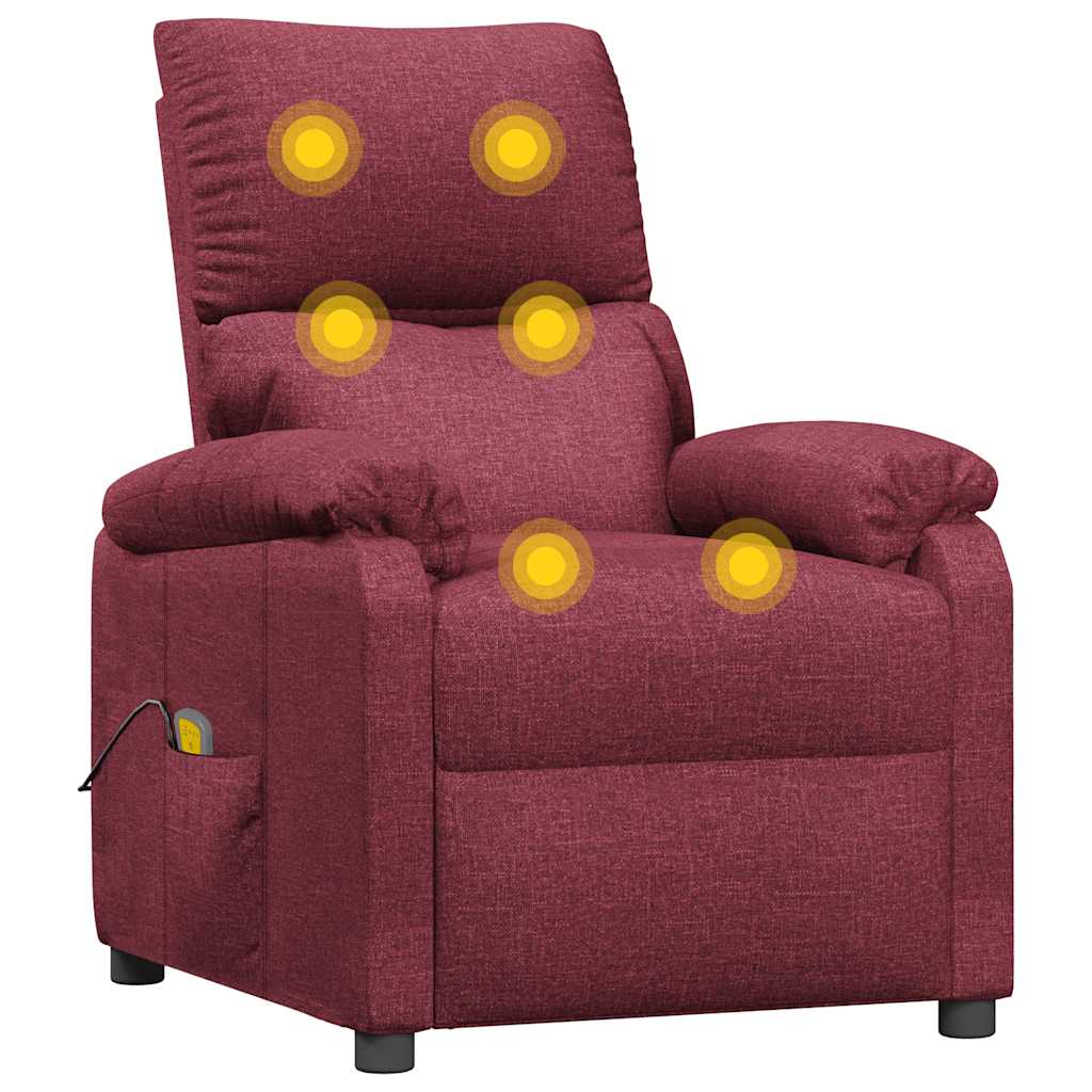 Fauteuil de massage Rouge bordeaux Tissu - XIOS