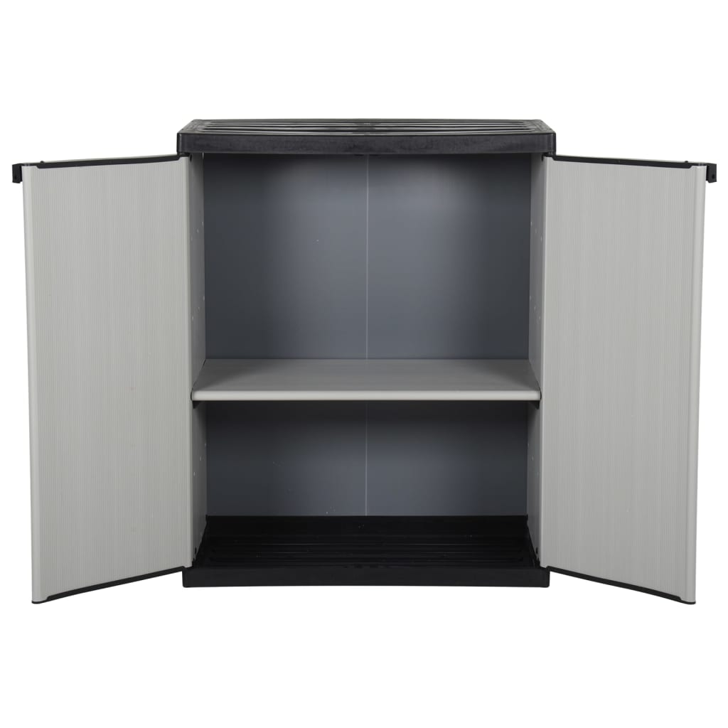 Armoire de rangement de jardin 1 étagère Gris/noir 68x40x85 cm - XIOS