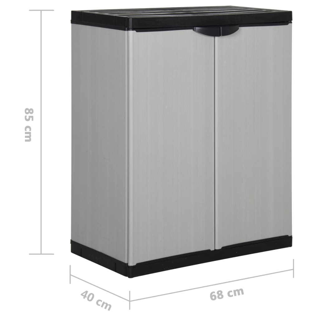 Armoire de rangement de jardin 1 étagère Gris/noir 68x40x85 cm - XIOS