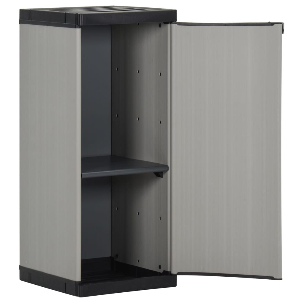 Armoire de rangement de jardin 1 étagère Gris/noir 35x40x85 cm - XIOS