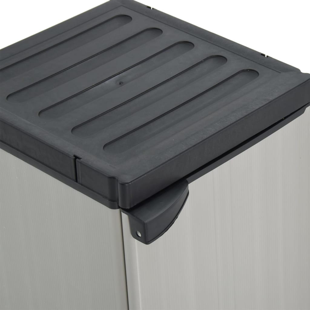 Armoire de rangement de jardin 1 étagère Gris/noir 35x40x85 cm - XIOS