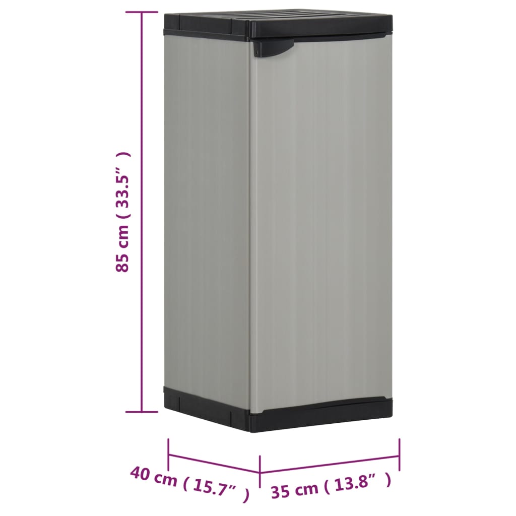 Armoire de rangement de jardin 1 étagère Gris/noir 35x40x85 cm - XIOS