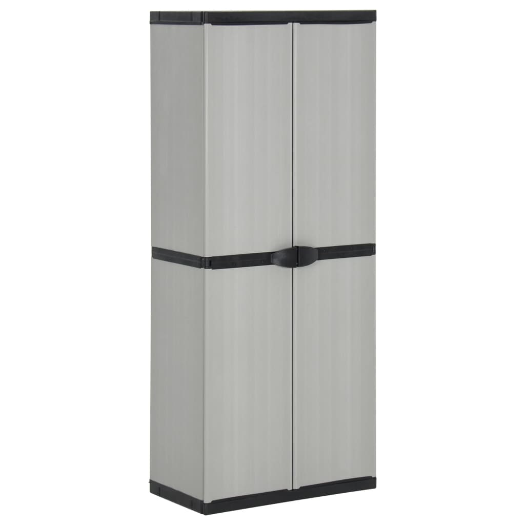 Armoire de rangement de jardin 3 étagères Gris/noir 68x40x168cm - XIOS