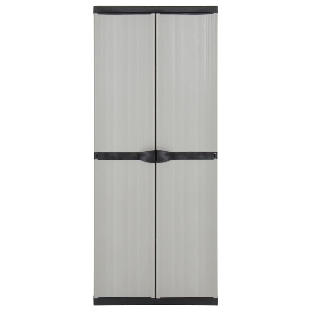 Armoire de rangement de jardin 3 étagères Gris/noir 68x40x168cm - XIOS