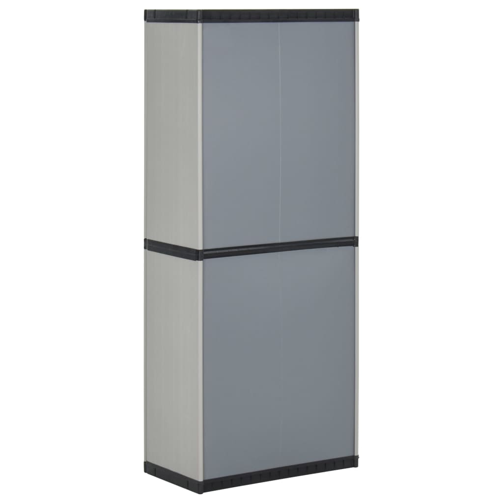 Armoire de rangement de jardin 3 étagères Gris/noir 68x40x168cm - XIOS