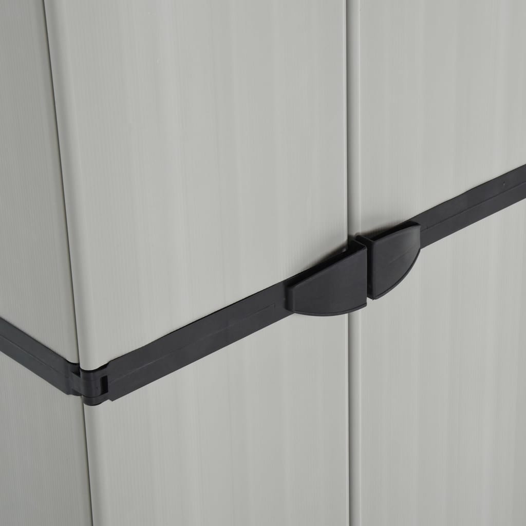 Armoire de rangement de jardin 3 étagères Gris/noir 68x40x168cm - XIOS