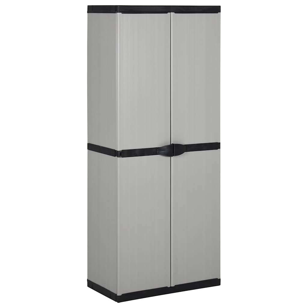 Armoire de rangement de jardin 3 étagères Gris/noir 68x40x168cm - XIOS