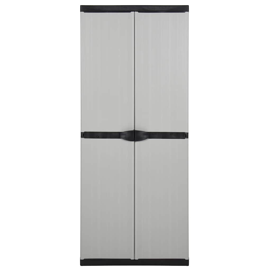 Armoire de rangement de jardin 3 étagères Gris/noir 68x40x168cm - XIOS