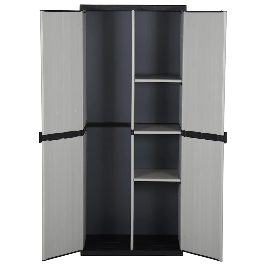 Armoire de rangement de jardin 3 étagères Gris/noir 68x40x168cm - XIOS