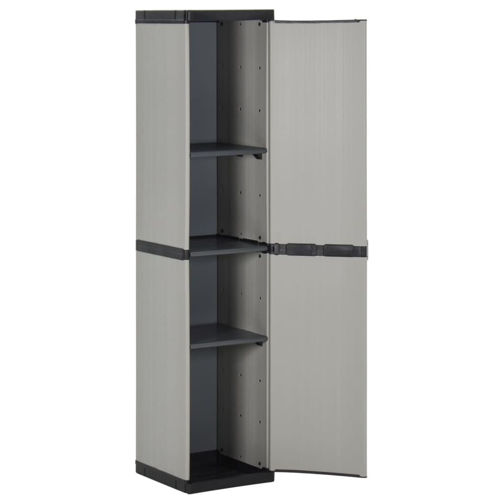 Armoire de rangement de jardin 3 étagères Gris/noir 34x40x168cm - XIOS