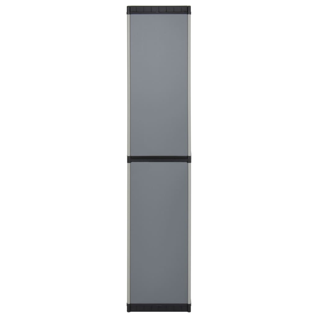 Armoire de rangement de jardin 3 étagères Gris/noir 34x40x168cm - XIOS