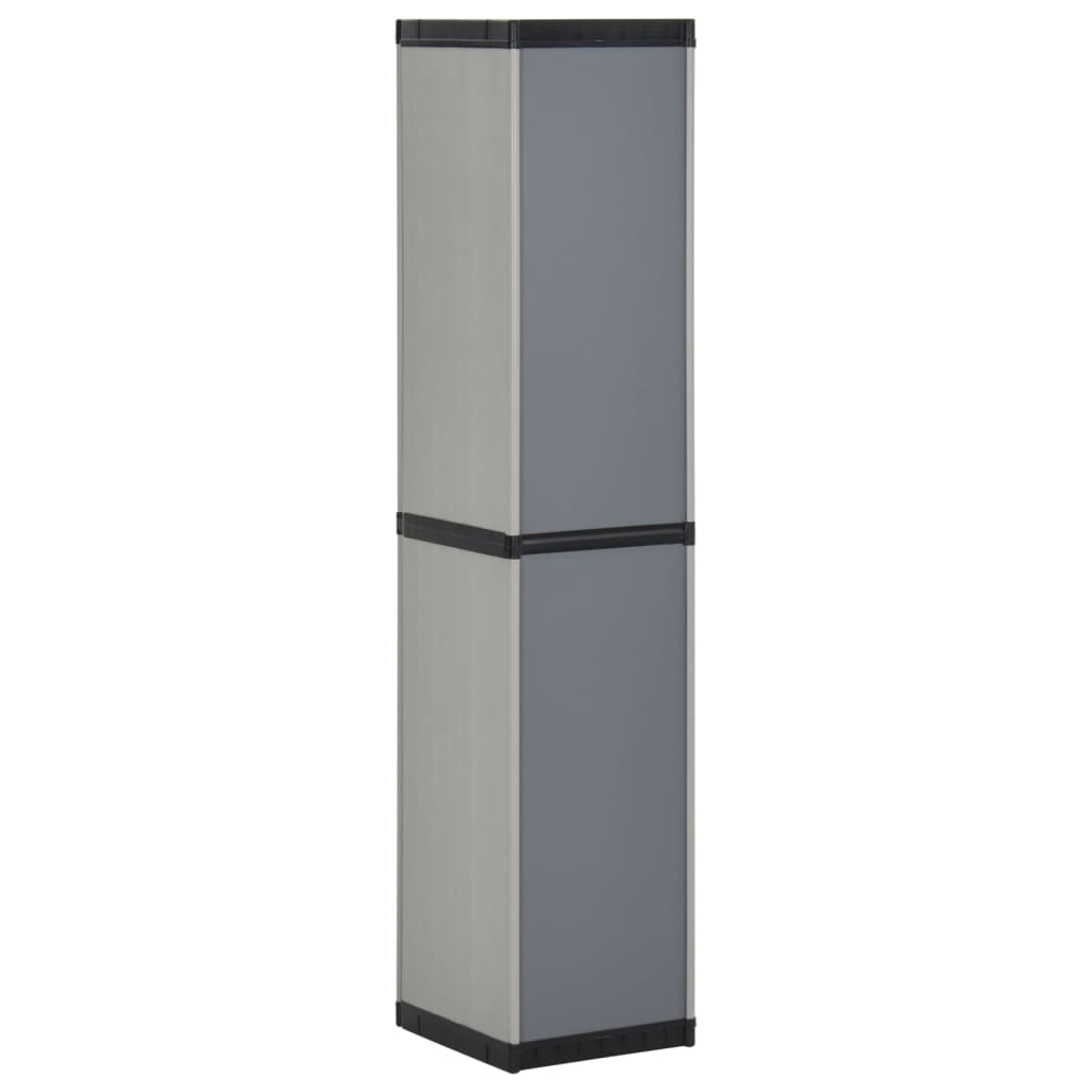 Armoire de rangement de jardin 3 étagères Gris/noir 34x40x168cm - XIOS