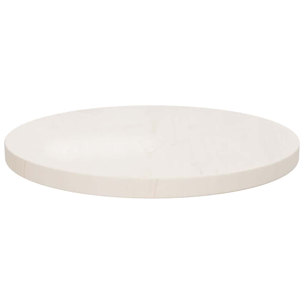 Dessus de table Blanc Ø40x2,5 cm Bois de pin massif - XIOS